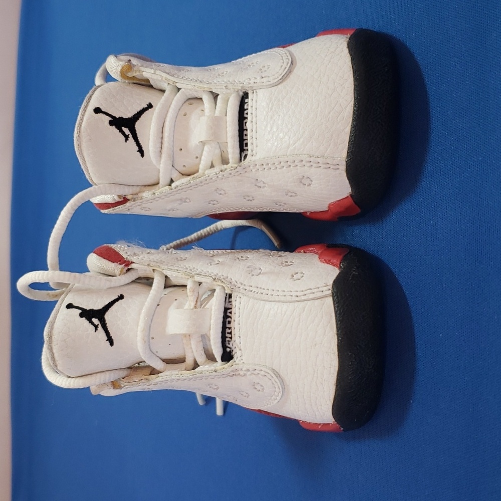 Jordan Kids White and Red Sneakers